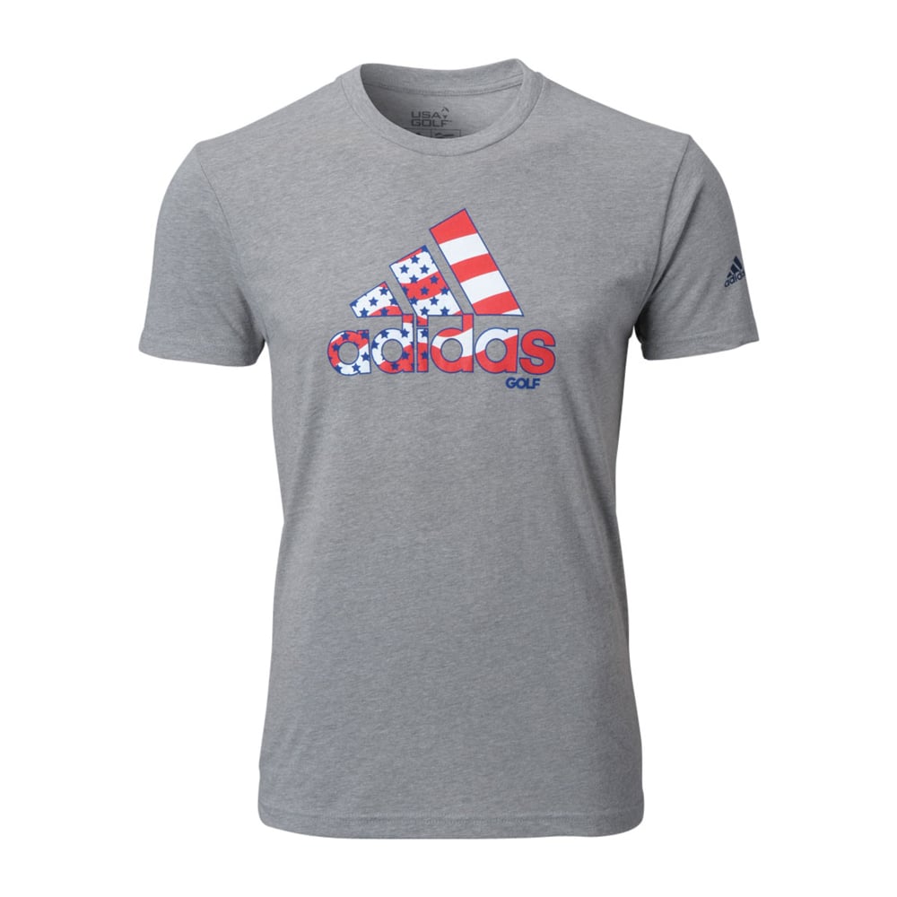 New Adidas Stripe Adi Logo Tee Shirt - AMERICA RED WHITE & BLUE | eBay