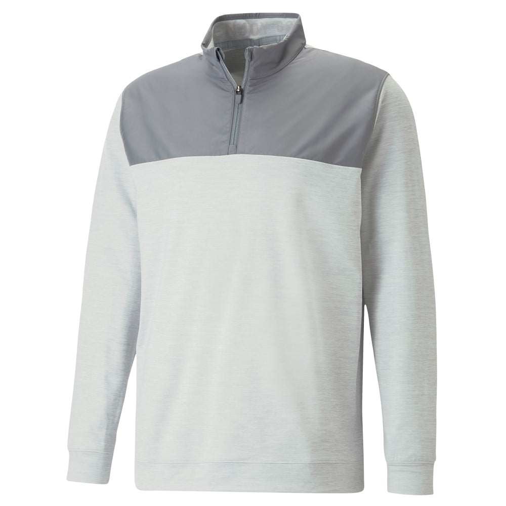 Puma Cloudspun Colorblock Golf 1/4 Zip Quiet Shade/High Rise Heather L