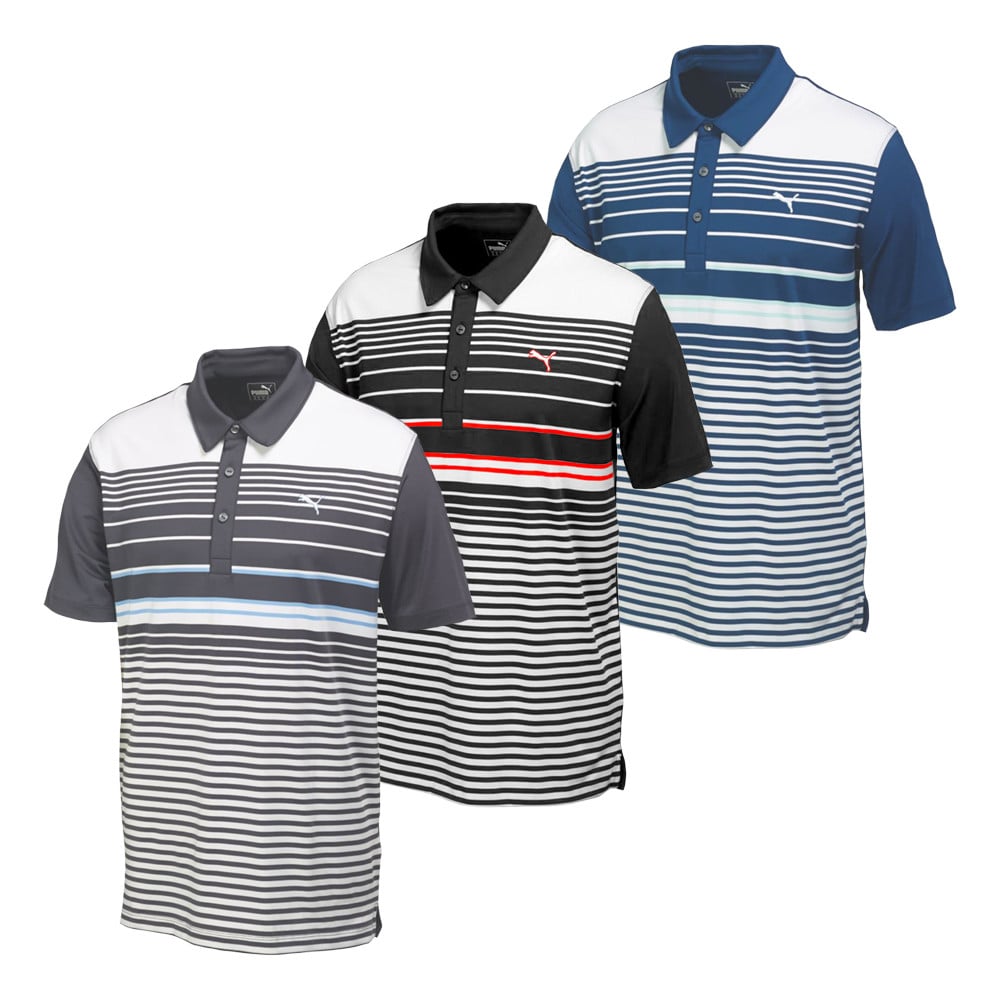PUMA Yarn Dye Stripe Polo Golf Shirt - Discount Men's Golf Polos and Shirts Hurricane Golf